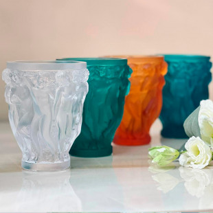 Ваза Lalique Bacchantes 24 см аквамариновый