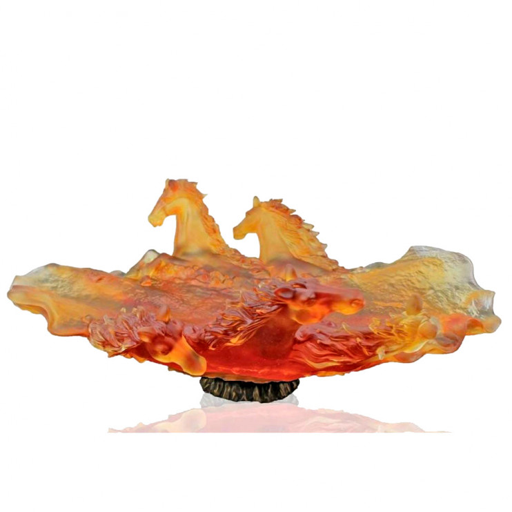 Ваза для фруктов Daum Amber Cavalcade Centerpiece 68см