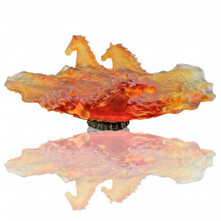 Ваза для фруктов Daum Amber Cavalcade Centerpiece 68см