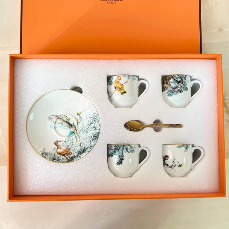 Кофейный сервиз Hermes Carnets d'Equateur на 4 персоны
