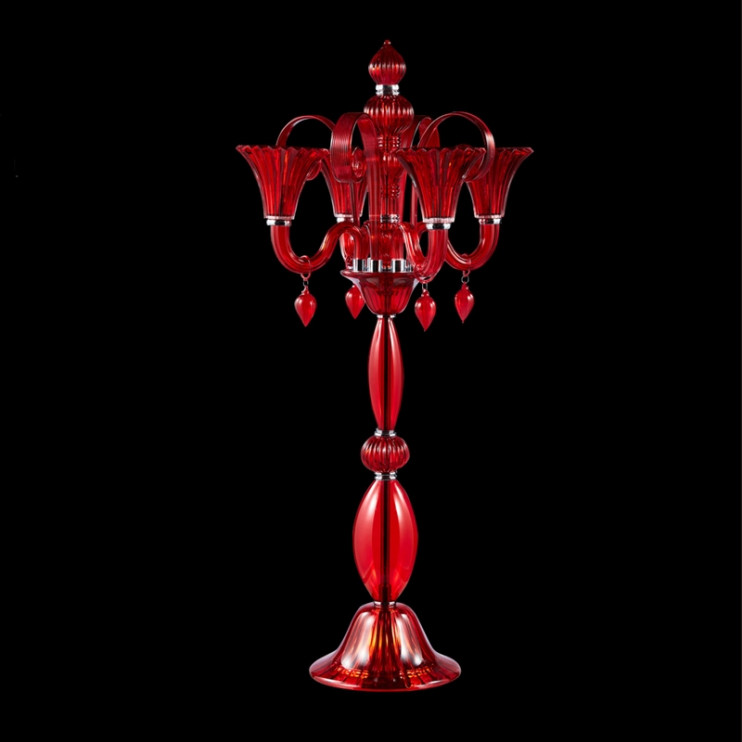 Центральный элемент канделябра Baccarat с 4 ручками красного цвета