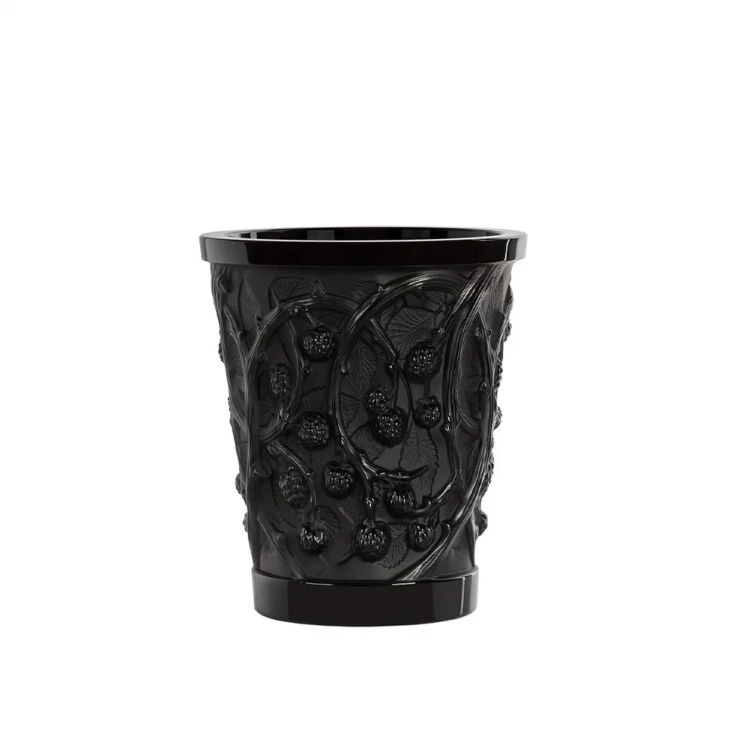 Ваза для цветов "Mures" черная Lalique 22 см 
