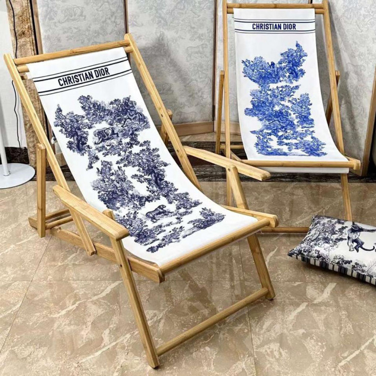 Шезлонг Christian Dior Toile de Jouy синий