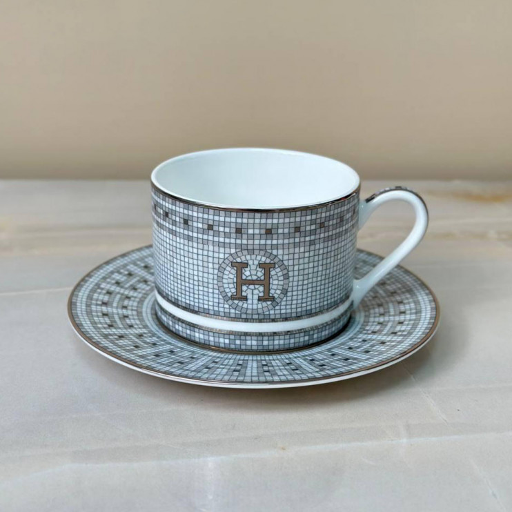 Чайный сервиз Hermes Mosaique platinum на 6 персон