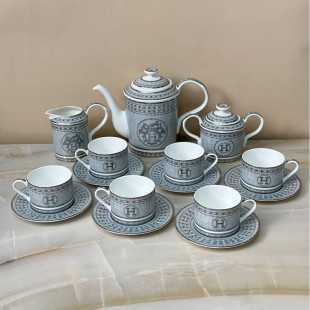 Чайный сервиз Hermes Mosaique platinum на 6 персон