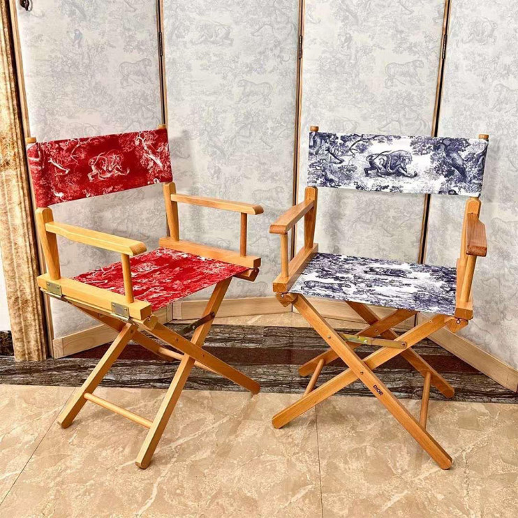 Складной стул Christian Dior Toile de Jouy красный