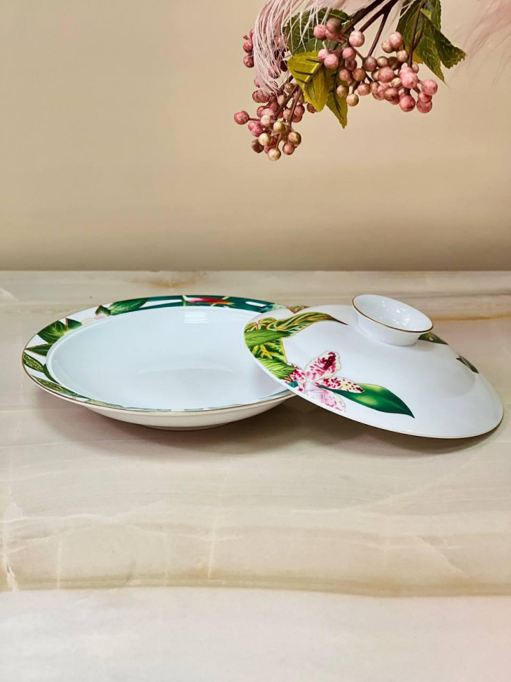 Тарелка с крышкой Hermes Passifolia 22см 