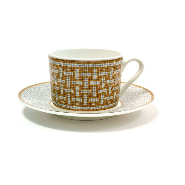 Чайный сервиз Hermes Mosaique au 24 gold на 6 персон