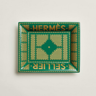 Монетница Hermes зелёная 21x17 см