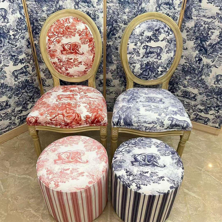 Стул Christian Dior Toile de Jouy красный 1 шт