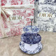 Трехъярусная подставка для торта Dior Toile de Jouy синяя 