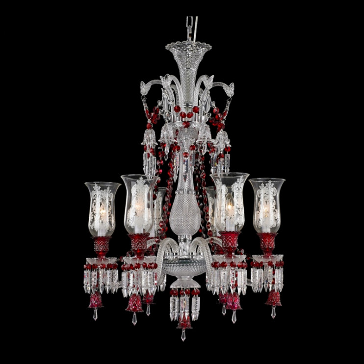 Стиль 6 Светлая хрустальная люстра Baccarat винно-красного цвета