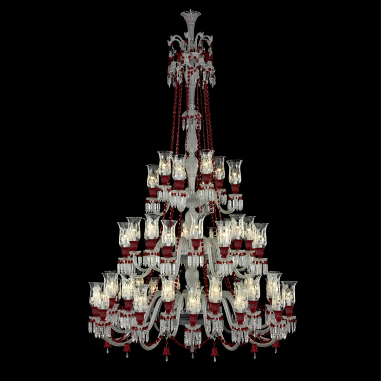 Изготовленная на заказ большая хрустальная люстра Baccarat для отеля