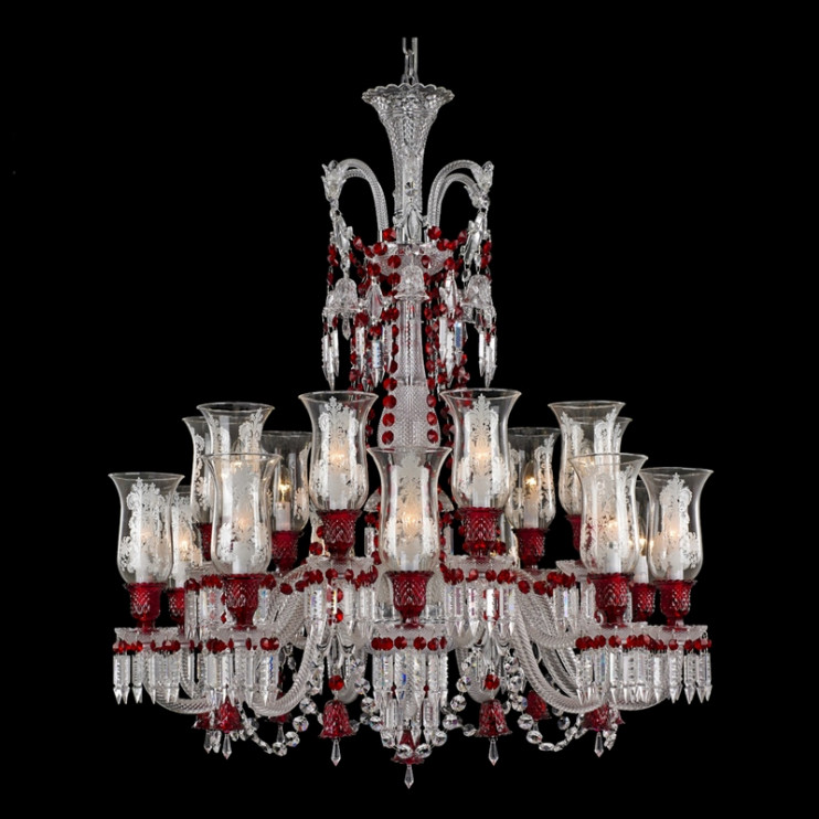 Винно-красный хрусталь Baccarat освещает люстру-светильник