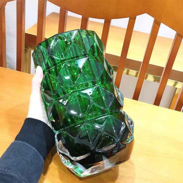 Ваза Baccarat Louxor круглая зелёная 22 см