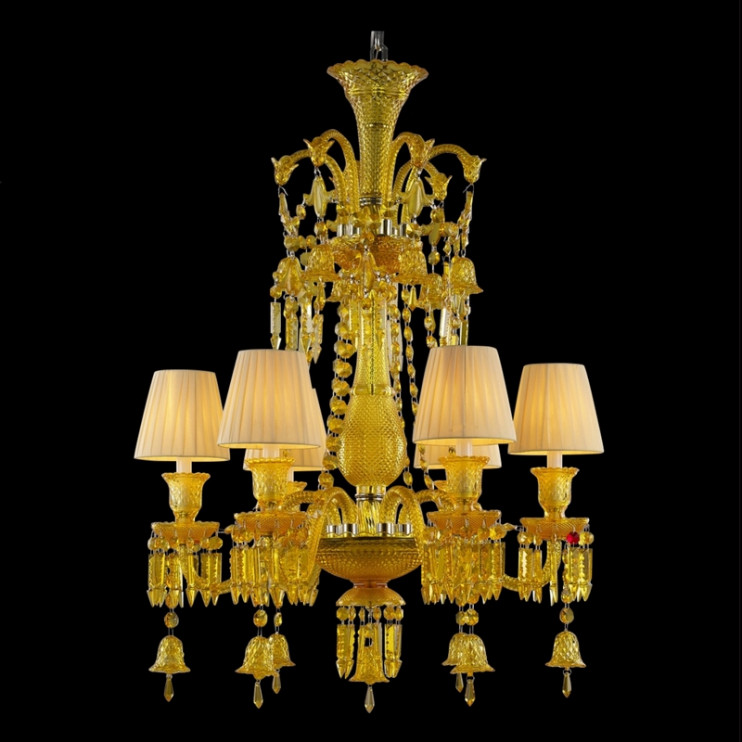 6 Хрустальная люстра Baccarat светло-желтого цвета в стиле