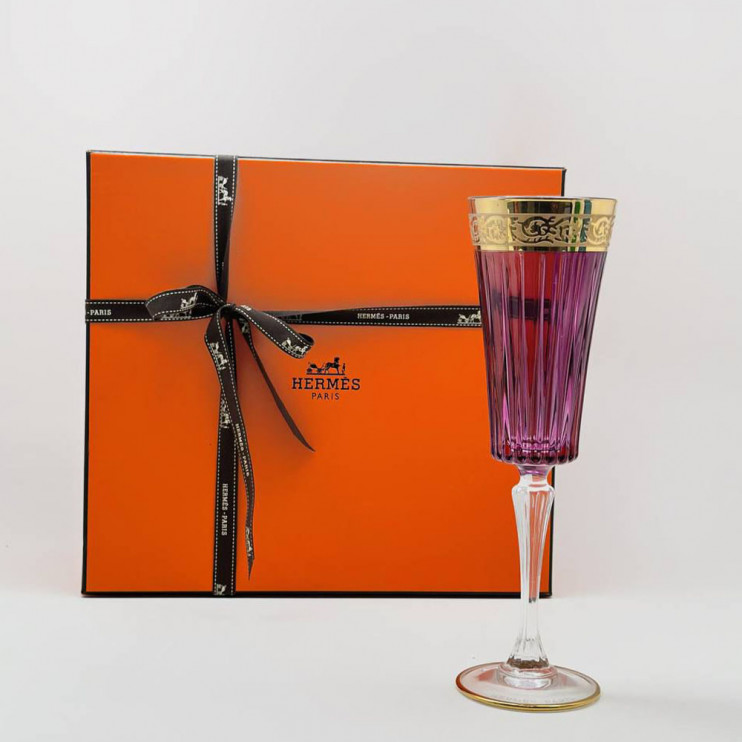 Бокалы Hermes для шампанского фиолетовые 2шт