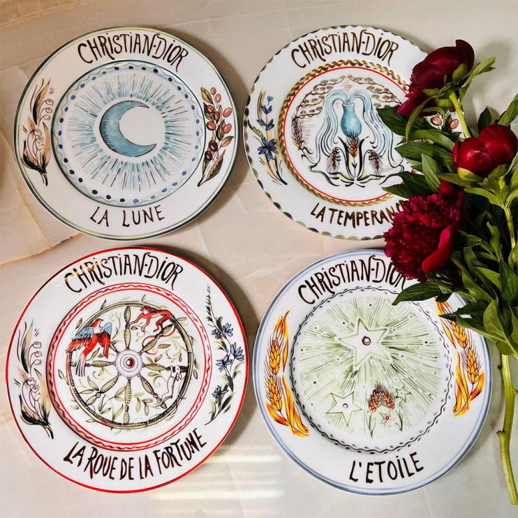 Набор тарелок Christian Dior Tarot and Puglia La Lune 4 шт 26 см