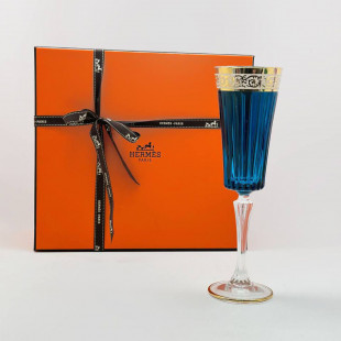 Бокалы Hermes для шампанского синие 2шт