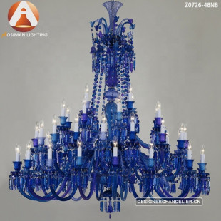 Хрустальная люстра Baccarat в стиле 48 Light с голубым хрусталем
