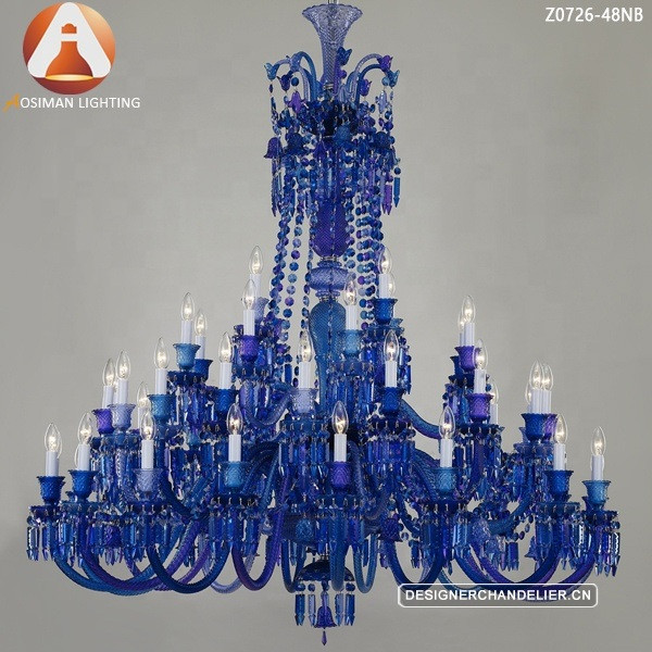 Хрустальная люстра Baccarat в стиле 48 Light с голубым хрусталем