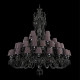 48 Ламп Большая черная хрустальная люстра Baccarat с абажуром