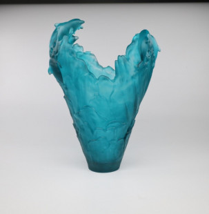 Ваза Lalique Голубая 35 см