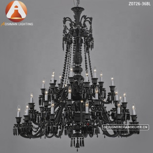 Стиль 36 Светло-черная хрустальная люстра Baccarat для свадьбы
