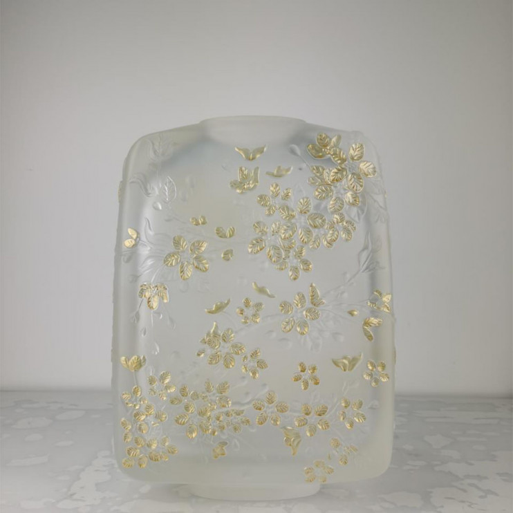 Ваза Lalique Fleurs De Cerisier белая 40см