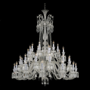 Освещение хромированной хрустальной люстры Baccarat