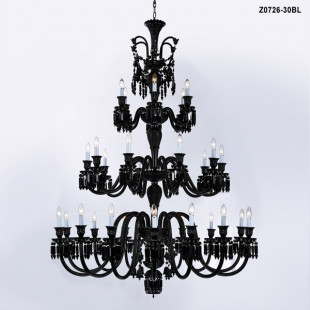 Черная хрустальная люстра Baccarat на 30 ламп