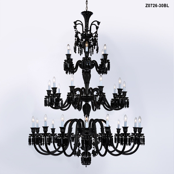 Черная хрустальная люстра Baccarat на 30 ламп