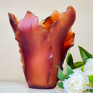 Ваза Daum Dark amber Tulipe 35см