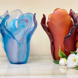 Ваза Daum Dark amber Tulipe 35см