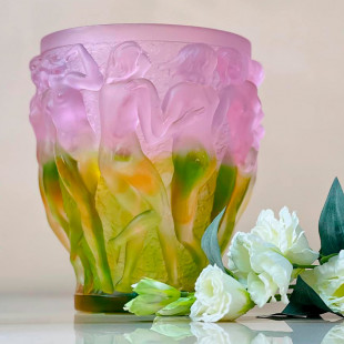 Ваза Lalique Bacchantes 24 см цветная